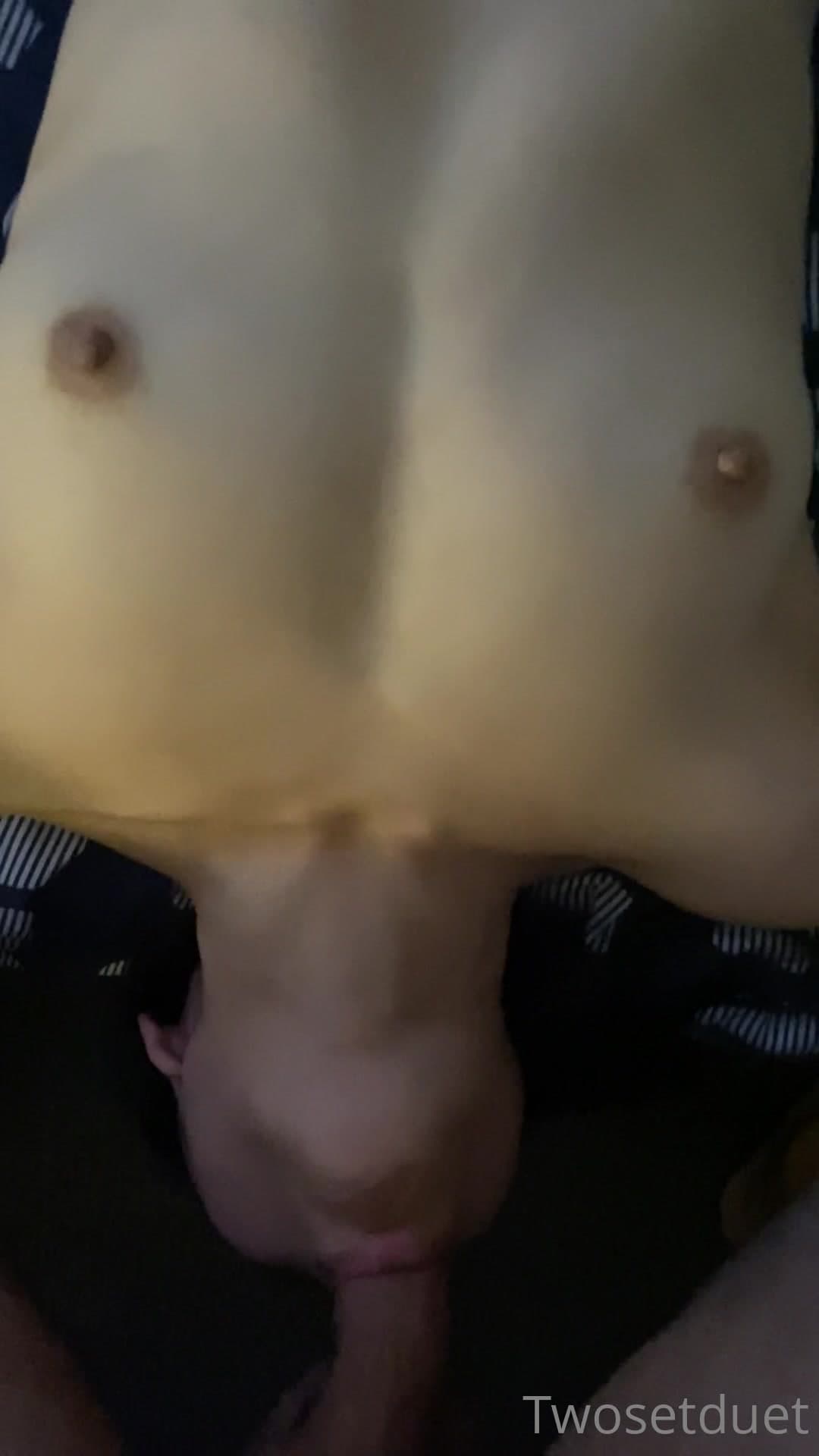 Upside down asian girl deepthroats thick cock on bed